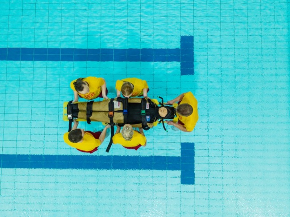 Pool Rescue Manikin overhead
